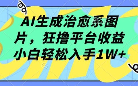 揭秘！AI治愈系图片创作，狂撸收益，小白轻松上手，轻松实现月入1W+！