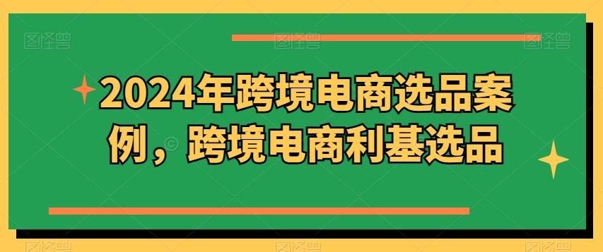 2024年跨境电商选品案例，跨境电商利基选品