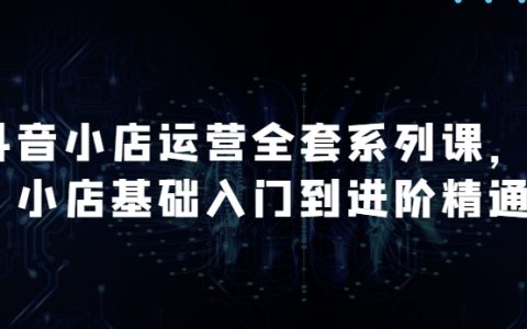 抖音小店运营一站式课程：全面升级，从基础到进阶，深度解析月销百万店铺的成功秘诀