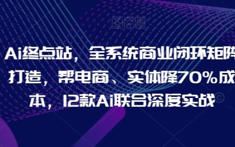 打造全系统商业闭环矩阵：AI助力电商与实体降成本70%，12大AI工具深度实战解析