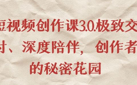 短视频创作进阶课程：深度辅导与极致交付，解锁创作者成功秘诀