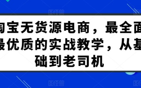 淘宝无货源开店教程：从新手到专家的全方位实战指导