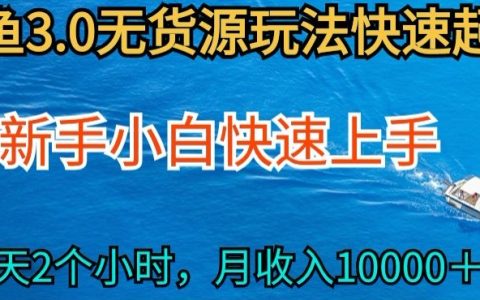 2024闲鱼无货源最新攻略：0基础小白快手实战，每日两小时投入，月收入轻松破万【深度揭秘】