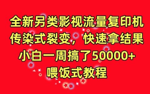 独家揭秘：影视流量复制神器，小白一周赚5万，传染式裂变教程