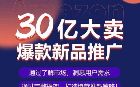 亚马逊30亿大卖家爆款新品推广方法，复制成功案例，全程实操的爆品推新标准操作程序揭秘