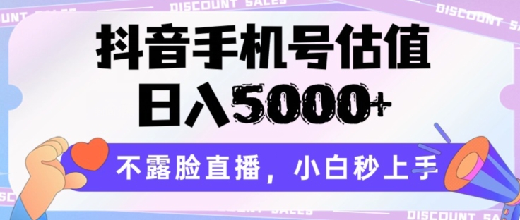 抖音手机号估值，日入5000+，不露脸直播，小白秒上手【揭秘】