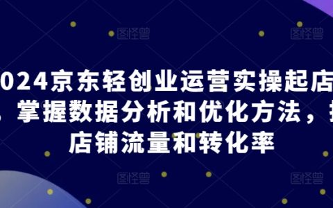 2024京东轻创业运营实战：掌握数据分析与优化，轻松提升店铺流量与转化率