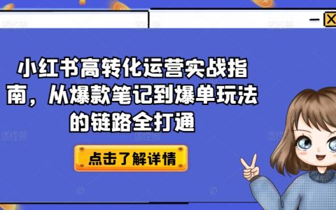 小红书高转化运营攻略：从爆款笔记打造到爆单策略，全面解锁实战玩法【揭秘】