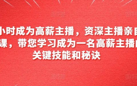 快速成为高薪主播教程：资深主播亲授，掌握关键技能，开启直播赚钱之路