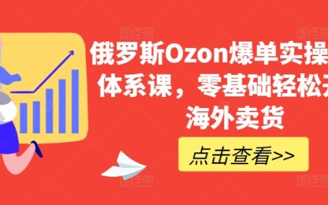 俄罗斯Ozon平台爆单教程：零基础海外卖货全程指导课程【揭秘】