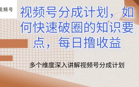 视频号收益分成秘籍：破解快速增长圈套，每日稳定收入技巧【深度揭秘】