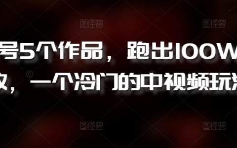 揭秘冷门中视频策略：新账号仅用5部作品实现100万播放量的高效玩法【独家曝光】