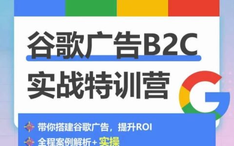 谷歌广告B2C实战特训营：500+账户经验总结，手把手教你搭建谷歌广告账户！