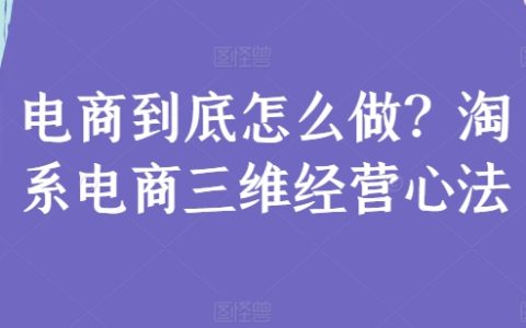 电商成功秘诀：淘系电商三维经营策略深度解析