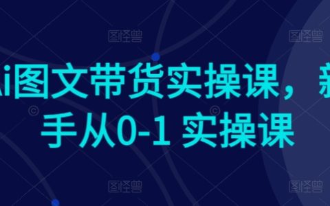 新手必看！Ai图文带货实操课，从0到1实战课程，轻松实现变现新途径！