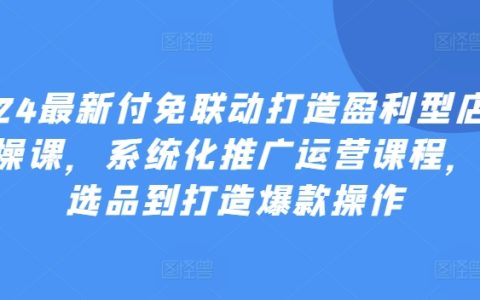 2024全新免费联动秘籍：盈利店铺实操教程，全面覆盖选品至爆款打造全流程