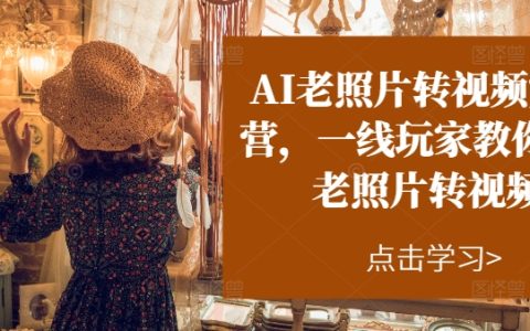 AI老照片转视频特训营：一线高手带你玩转老照片变身视频