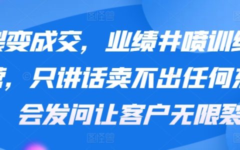 裂变成交特训营：掌握发问技巧，实现业绩爆发式增长与客户无限裂变