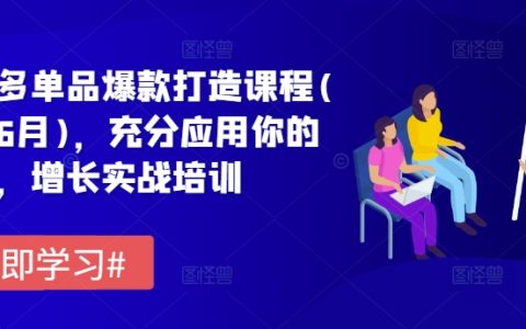 拼多多爆款单品打造秘籍：6月最新实战课程，高效提升流量与销量，手把手教你增长技巧