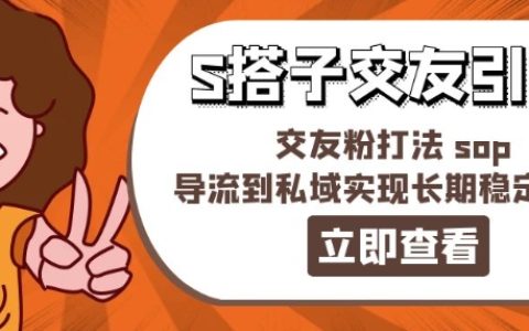 收费888-S搭子交友引流秘籍：SOP 策略搞定交友粉，私域导流持续稳定盈利