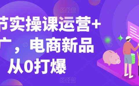 99节实战课程：电商新品从无到有，运营推广爆款指南