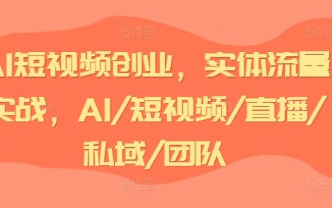 AI短视频创业实战攻略：实体流量变现秘籍，涵盖AI技术、短视频、直播、私域运营与团队建设全解析