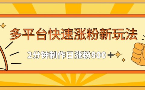 多平台快速涨粉新诀窍：仅需 2 分钟操作，日吸粉超 800 【深度揭秘】