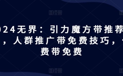 2024无界：引力魔方创新玩法指南，精准人群推广策略，付费引流技巧揭秘，实现成本优化