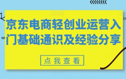 京东电商轻创业：运营新手必备的入门指南与实战心得