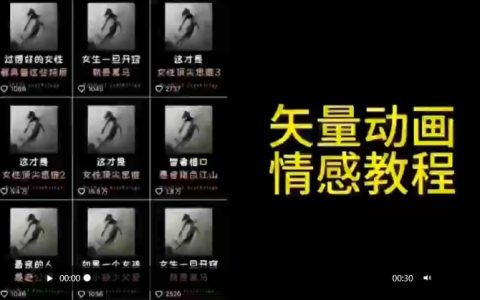 矢量动画情感类教程：高点赞涨粉秘籍，适配情感、思维、创业教育多赛道