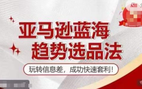 【实战训练营】揭秘亚马逊蓝海市场选品技巧，巧妙利用信息不对称，高效盈利策略