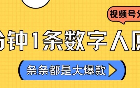 2024热门不露脸视频号分成策略，数字人原创轻松日赚 3000+