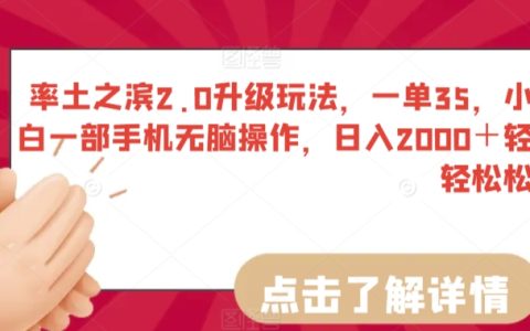 率土之滨2.0全新升级攻略，单笔收益高达35元，新手手机操作日赚2000+，轻松上手揭秘