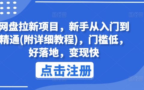 网盘拉新项目全攻略：新手入门到精通，低门槛、易操作、快速变现详细教程