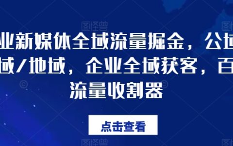 企业新媒体全域流量获取策略：公域、私域与地域的高效获客方法，助力百亿流量收割