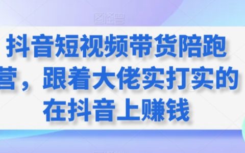 抖音短视频带货训练营：跟随行业大佬实战赚钱，抖音盈利实操指南【陪跑计划】