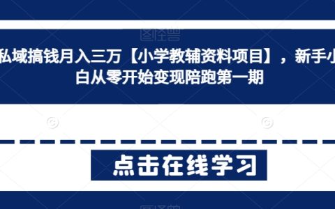 新手入门：零基础打造私域流量，月入三万的策略与实操——小学教辅资料项目启动计划