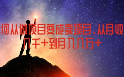 项目转型指南：如何从做项目变成卖项目，月收入从几千跃升至几万的成功秘诀