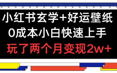 揭秘：新手零成本玩转小红书玄学壁纸，两个月轻松赚2万+！热门攻略分享