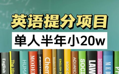 英语提分项目，100%正规项目，单人半年小 20w