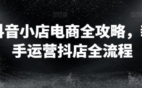 抖音小店电商实战指南：新手从零到精通的运营全攻略