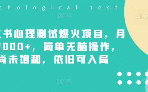 心理测试创业新风口：月入7000+的简单操作指南，市场潜力大，新手也能快速上手