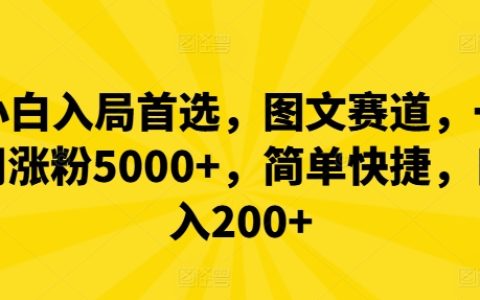 新手快速上手图文运营攻略，一周粉丝破5000，操作简便，日收益超200+