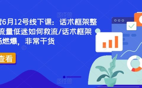 6月12日直播运营线下实操班：全方位话术框架构建与低迷流量激活策略，实战干货分享，全场高能！