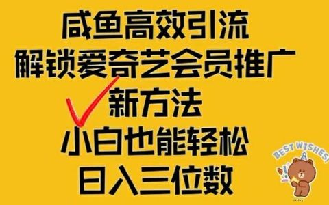 闲鱼高效引流，爱奇艺会员推广新策略，小白也能日入过百【大揭秘】