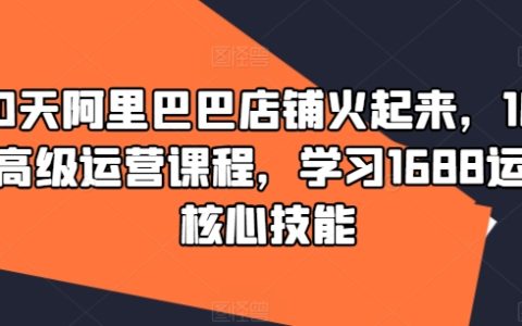 90天打造1688爆款店铺攻略，深度解析高级运营课程，掌握1688核心运营技巧