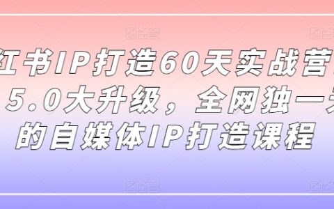 【第11期升级】60天小红书IP塑造实战训练营，自媒体IP打造全新5.0课程，全网独此一家，助你成为IP红人