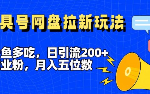 深度揭秘：一鱼多用策略，每日吸引200+创业粉丝，全平台工具账号布局，网盘引流创新玩法，实现月入五位数的目标