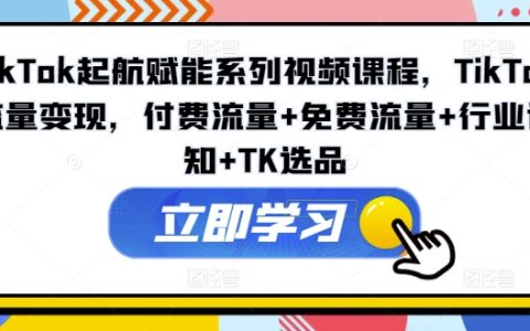 TikTok起飞：流量变现全攻略，深度解析付费流量、免费流量、行业洞察与精选商品选择，打造爆红视频课程