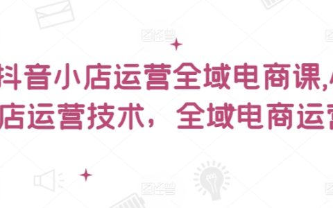 抖音小店全链路电商实战教程：店铺运营核心技术，全域电商系统操作指南